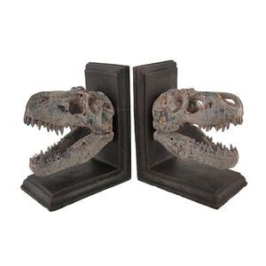 Set of 2 Tyrannosaurus Rex T-Rex Skull Bookends